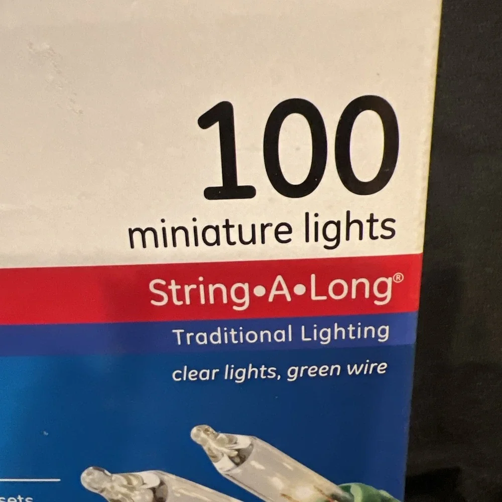 GE 100 Miniature Lights Clear‎ Lights White Wine NIB
